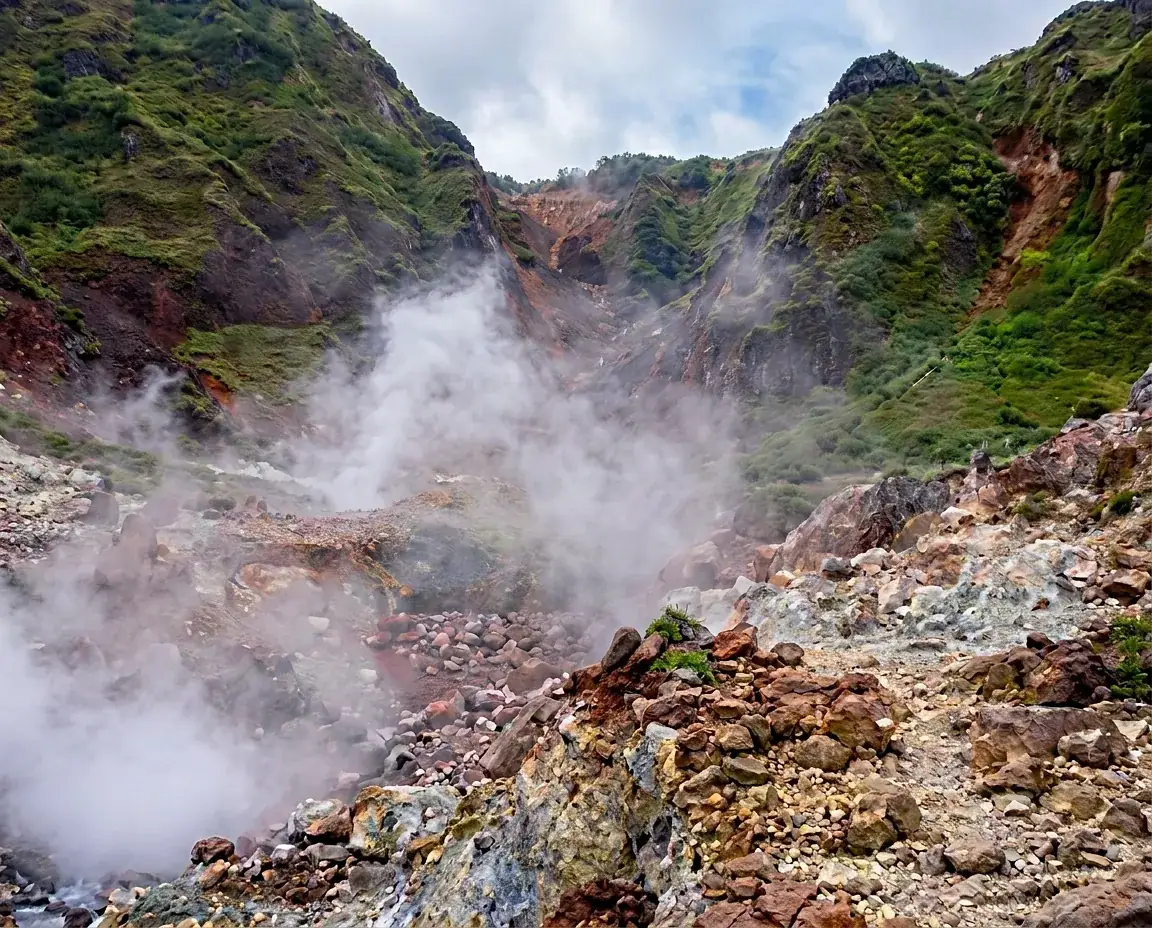 Steam rising over the Valley of Desolation